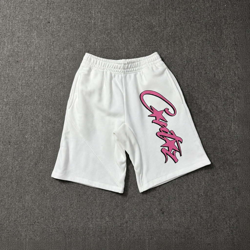Corteiz Allstarz White-Pink Shorts