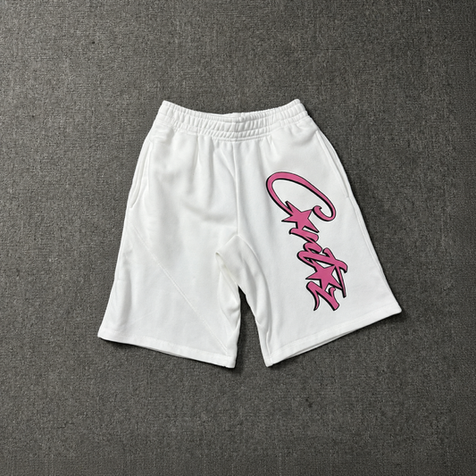 Corteiz Allstarz White-Pink Shorts