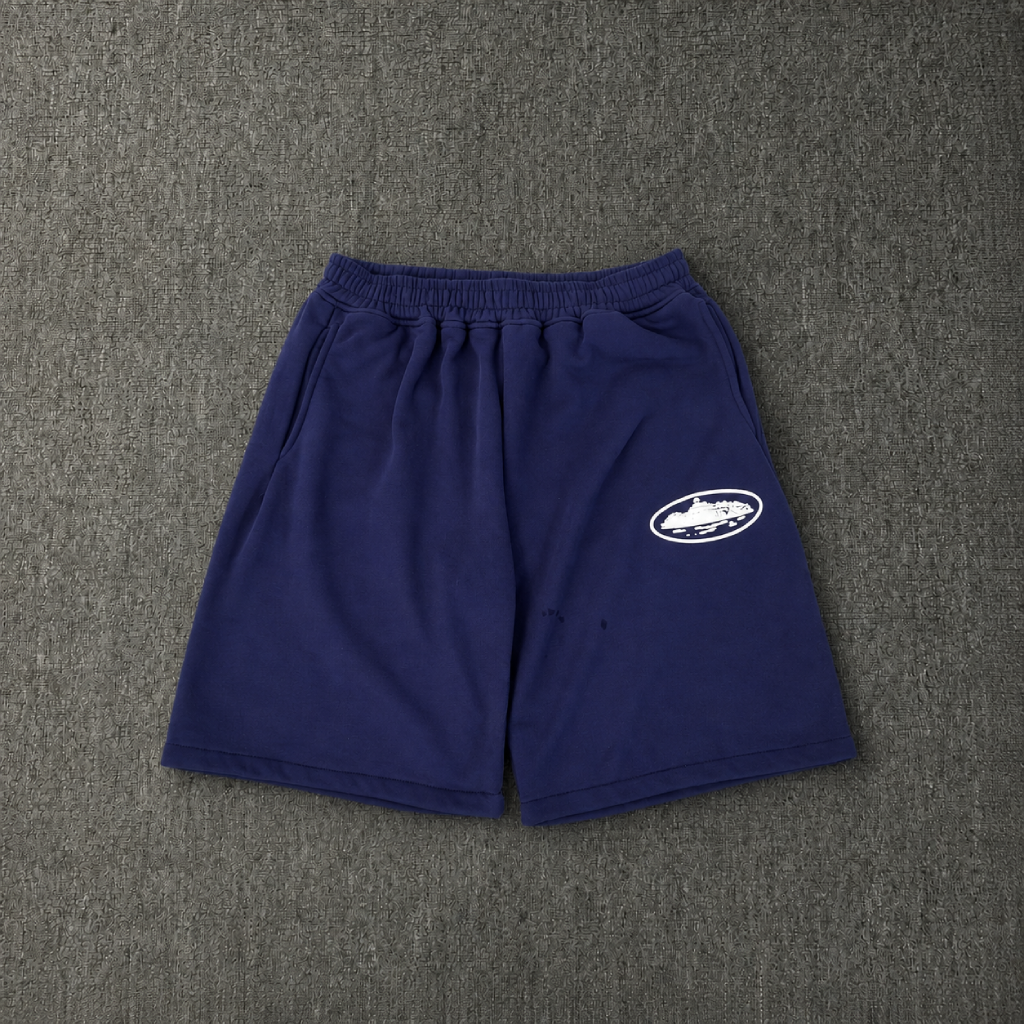 Corteiz Island Puff Navy Shorts